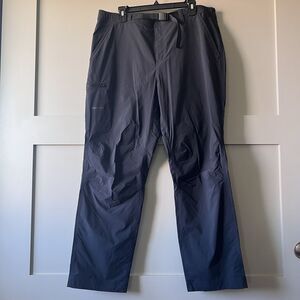 Marmot Pants Mens Sz 40 Hiking Outdoor  Black Belted Nylon Camping Zip Pockets